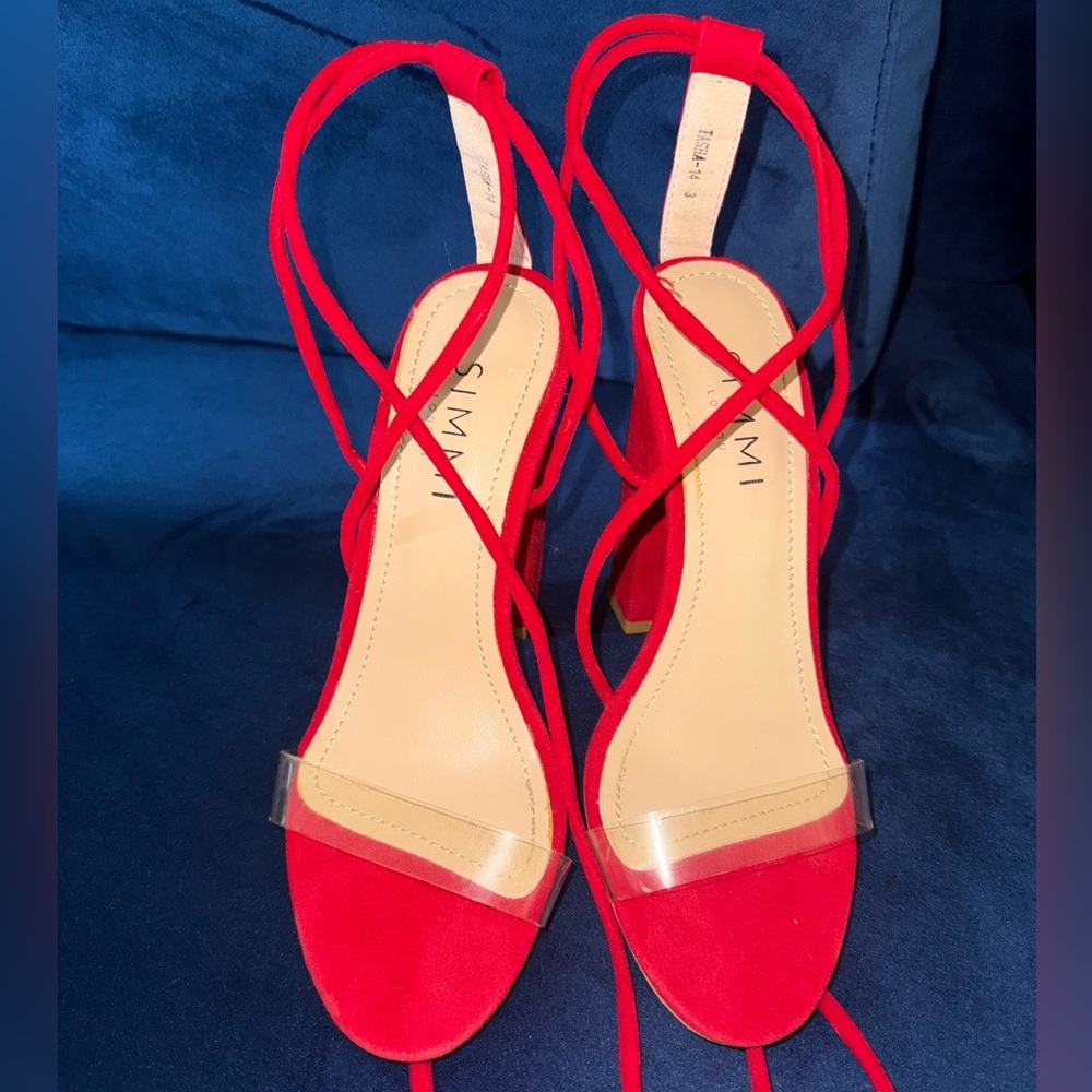 Red Strappy Heels